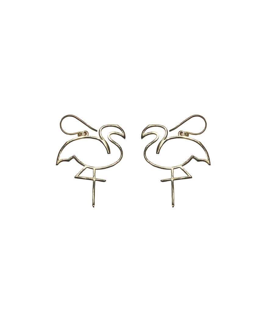 Flamingo-Ohrringe - Gold