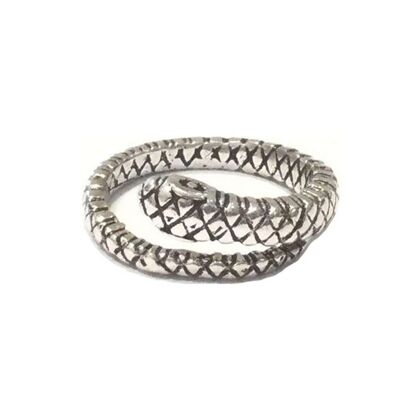 Elegante anello serpente regolabile - argento