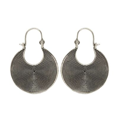 Runde Ohrringe mit Spiraldesign - Silber