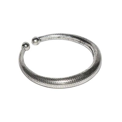 Klassisches Schlangenleder-Armband - Silber