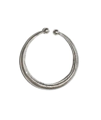 Bracelet Classique En Peau De Serpent - Argent 2