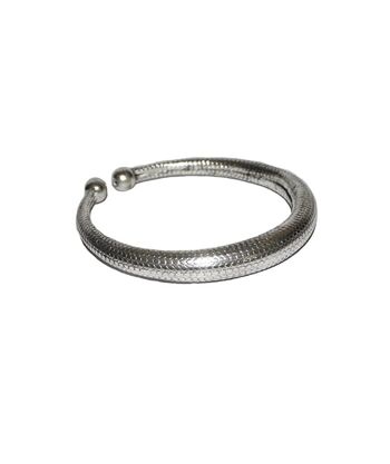 Bracelet Classique En Peau De Serpent - Argent 3