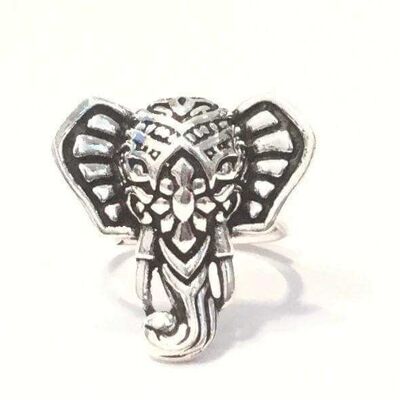 Elephant Head Ring - Silver