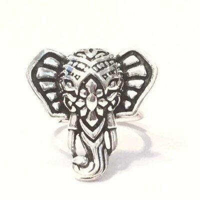 Bague Tête d'Éléphant - Argent