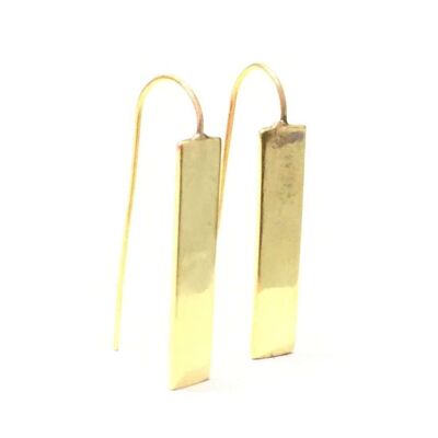 Aretes colgantes rectangulares - Oro