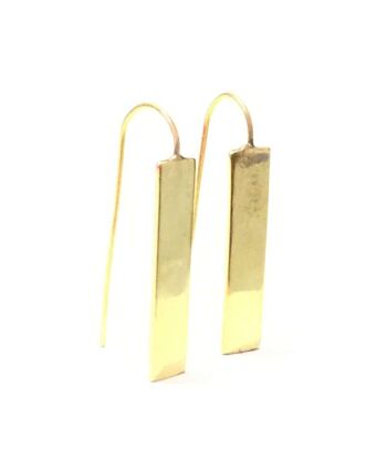 Boucles d'Oreilles Pendantes Rectangulaires - Or 1