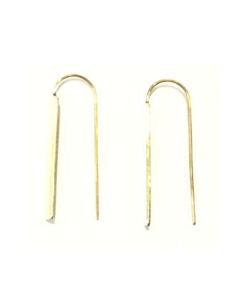 Boucles d'Oreilles Pendantes Rectangulaires - Or 6