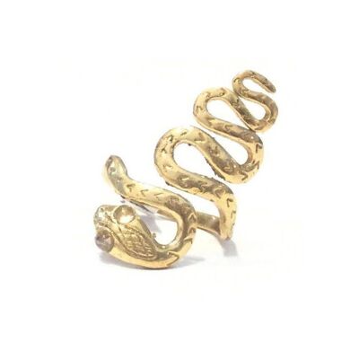Adjustable Snake Ring - Gold & Grey