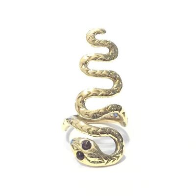 Anello serpente regolabile - oro e viola