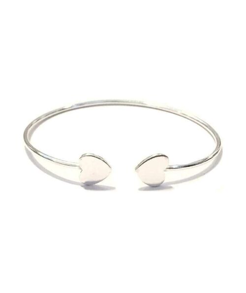 Simple Geometric Bracelet - Silver Heart