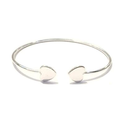 Pulsera Geométrica Simple - Corazón de Plata