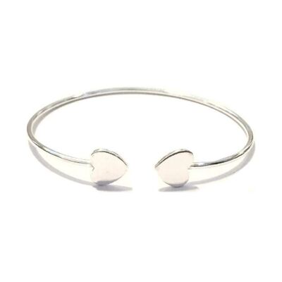 Simple Geometric Bracelet - Silver Heart