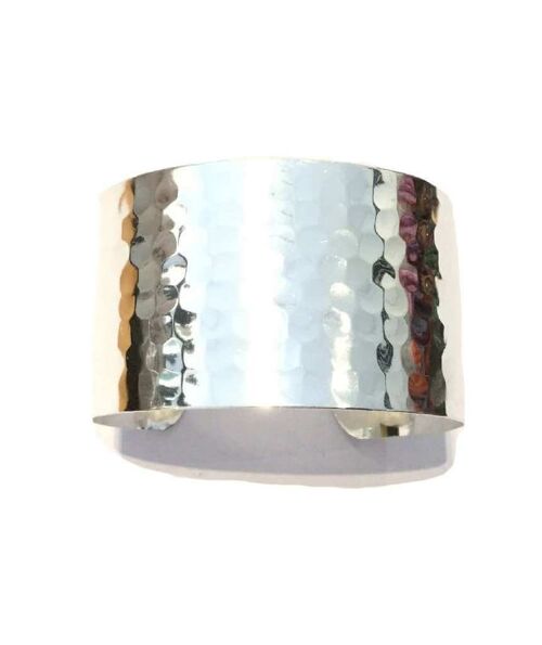 Hammered Cuff Bracelet - Silver