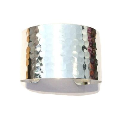 Hammered Cuff Bracelet - Silver