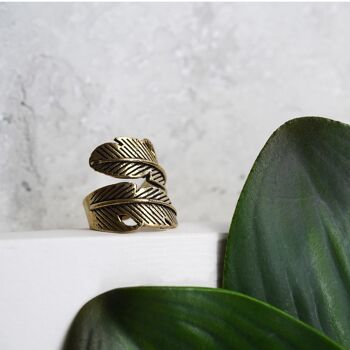 Bague Wrap Feuille - Argent 4