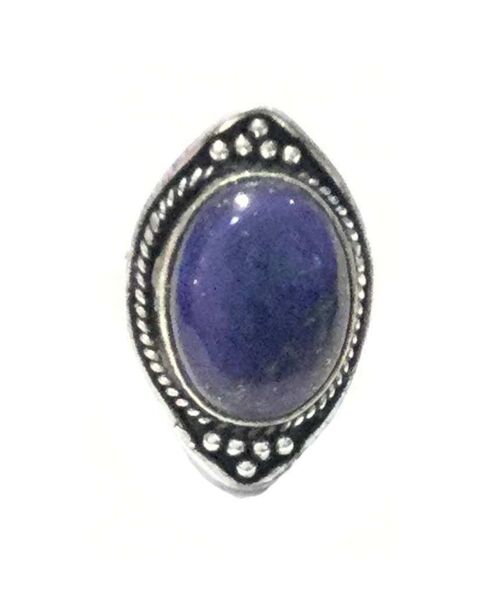 Boho Ring with Stone - Silver & Blue