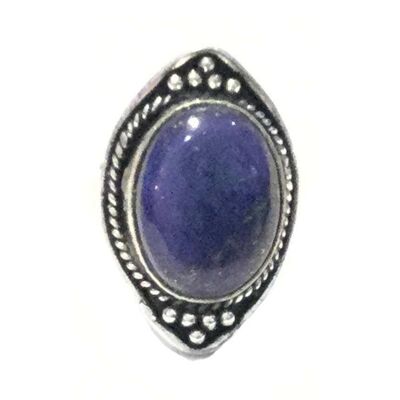 Boho Ring with Stone - Silver & Blue