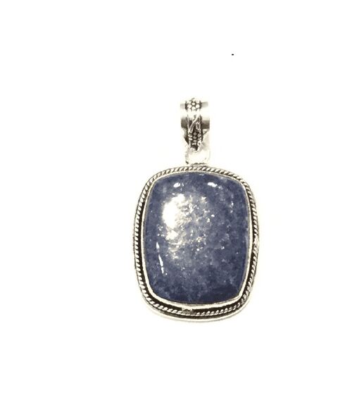 Silver Stone Pendant - Dark Blue