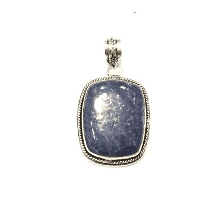Silver Stone Pendant - Dark Blue