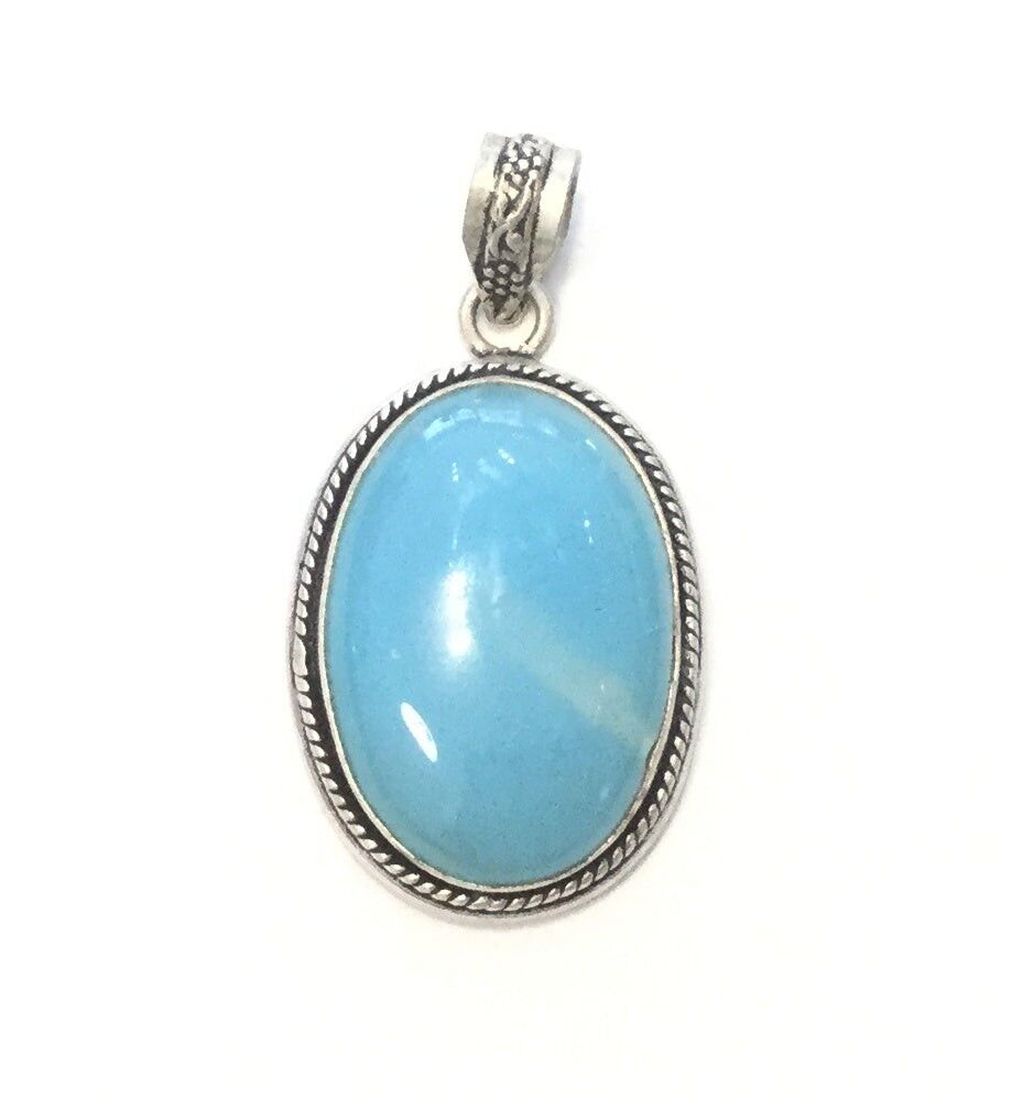 Colgante Piedra Plata - Azul Claro