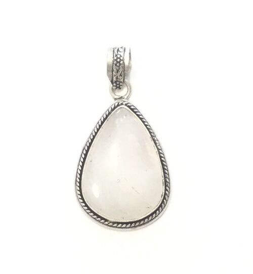 Silver Stone Pendant - White