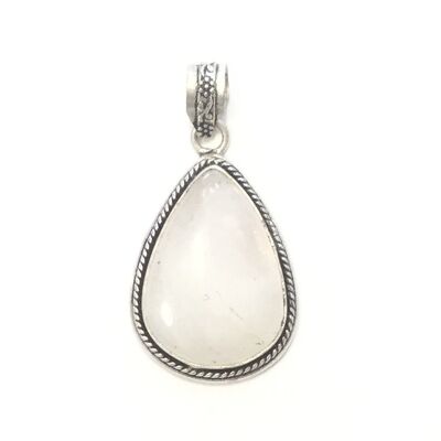 Silver Stone Pendant - White