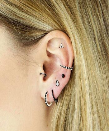 Boucle d'oreille en acier inoxydable - Or rose 6