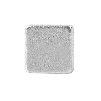 Orecchino a bottone magnetico unisex - quadrato argento