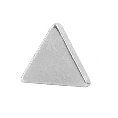 Pendiente de botón magnético unisex - Triángulo de plata
