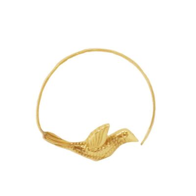 Flying Bird Statement Earrings - Gold