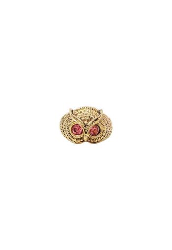 Bague Hibou avec Pierre Semi Précieuse - Argent & Rouge 2