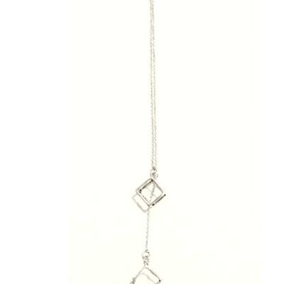Double Square Classic Necklace - Silver