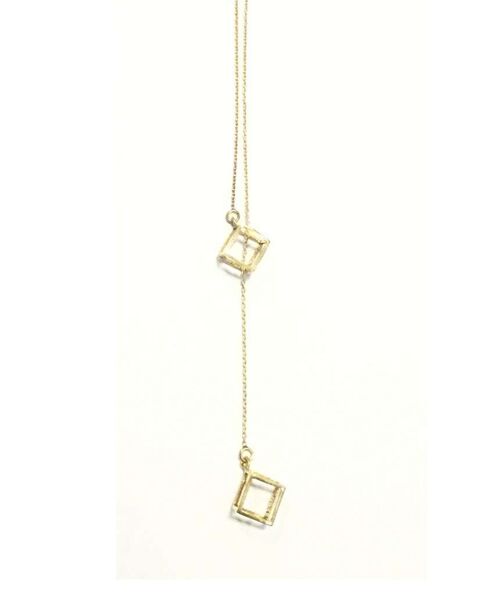 Double Square Classic Necklace - Gold