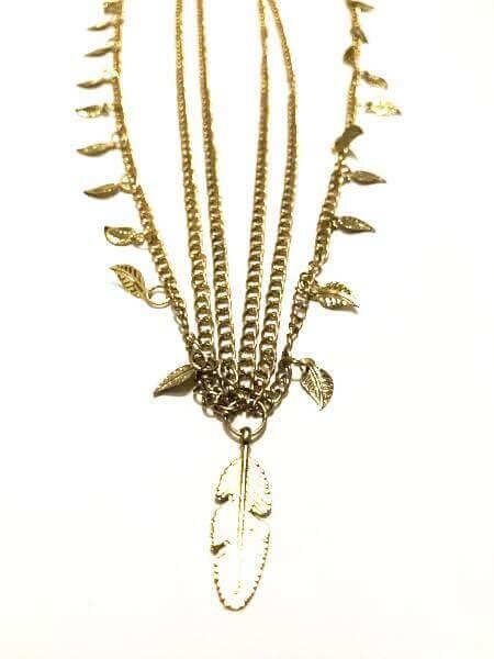 Serre-Tête Plume - Doré