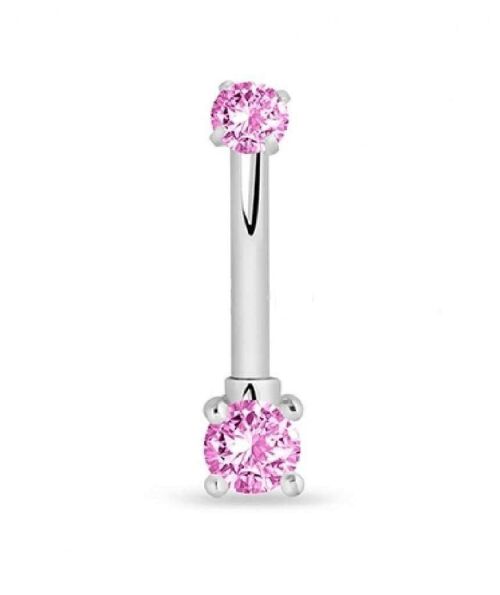 Surgical Steel Internally Threaded Belly Ring - Pink