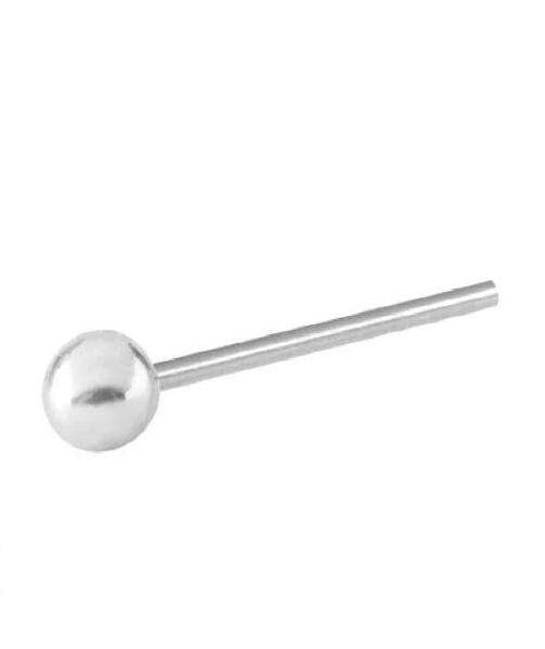 Sterling Silver Nose Stud With Ball - Silver