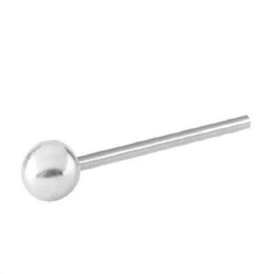 Sterling Silver Nose Stud With Ball - Silver