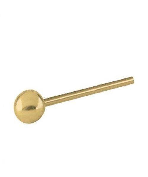 Sterling Silver Nose Stud With Ball - Gold