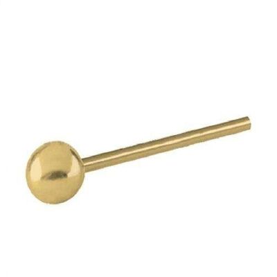 Sterling Silver Nose Stud With Ball - Gold