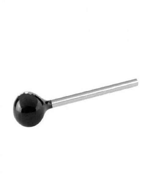Sterling Silver Nose Stud With Ball - Black