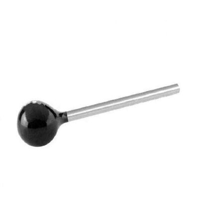 Sterling Silver Nose Stud With Ball - Black