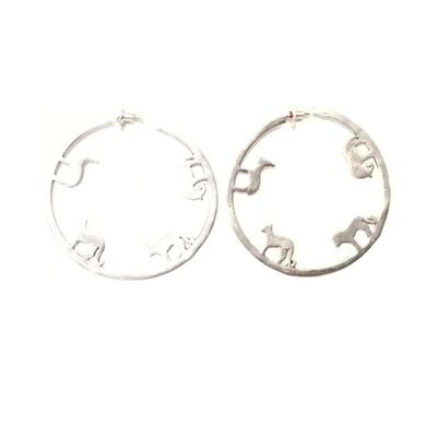 Pendientes Aro Animal Grande - Plata