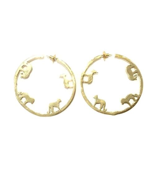 Large Animal Hoop Earrings - Gold