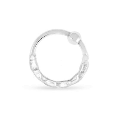 Nose Ring with Hammered Cut - 8mm Hammered
