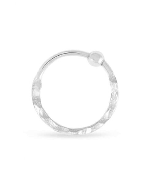 Nose Ring with Hammered Cut - 10mm Hammered