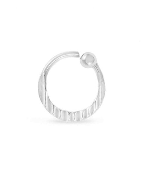 Nose Ring with Hammered Cut - 8mm Cut Diamond