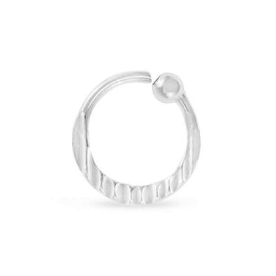 Nose Ring with Hammered Cut - 8mm Cut Diamond