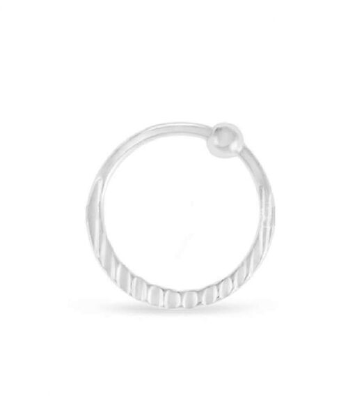 Nose Ring with Hammered Cut - 10mm Cut Diamond
