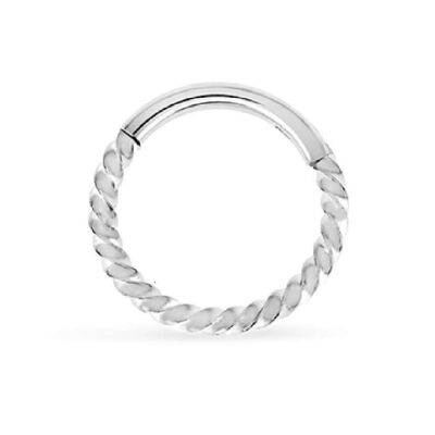 Surgical Steel Braided Hinged Septum Ring - Silver 6mm