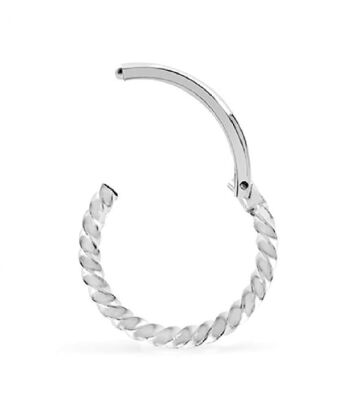 Anneau Septum Charnière Tressé Acier Chirurgical - Argent 6mm 2